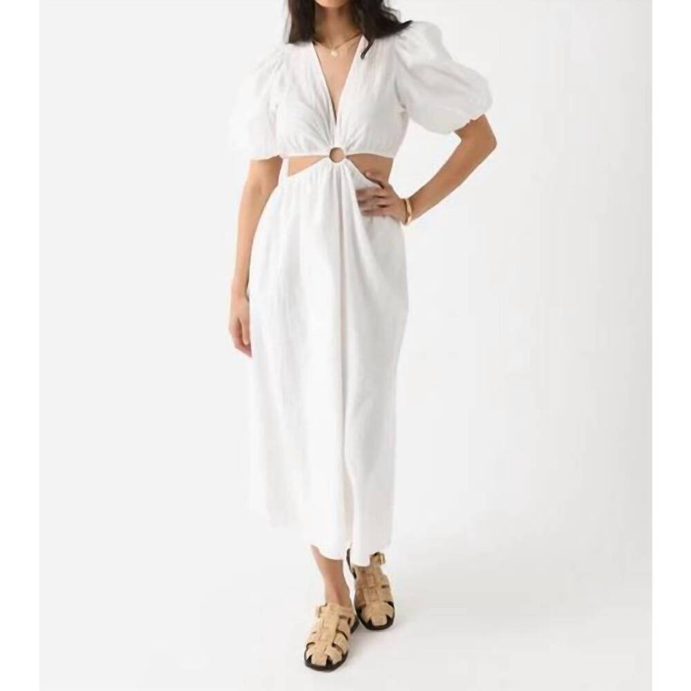 NEW DÈLUC pisarro midi dress in white